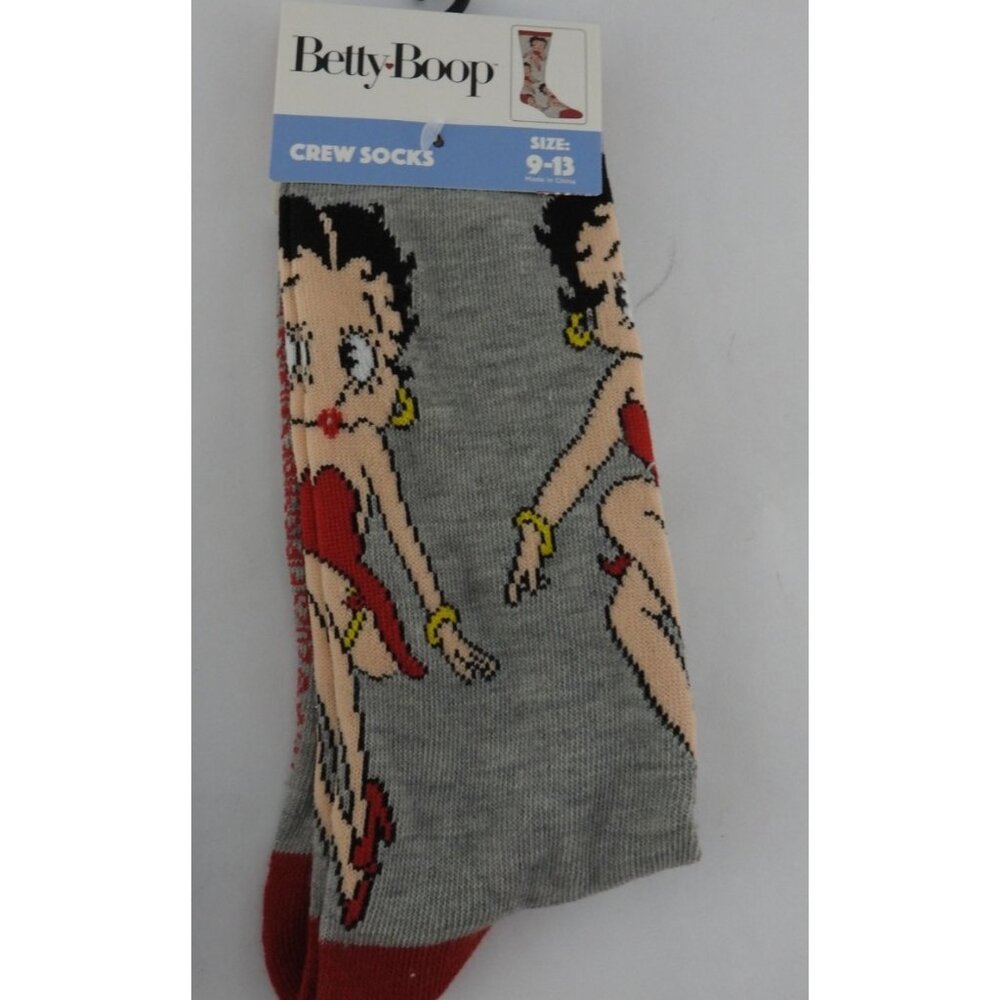 2 New Betty Boop Crews Socks Jane the Riveter - Picture 4 of 5